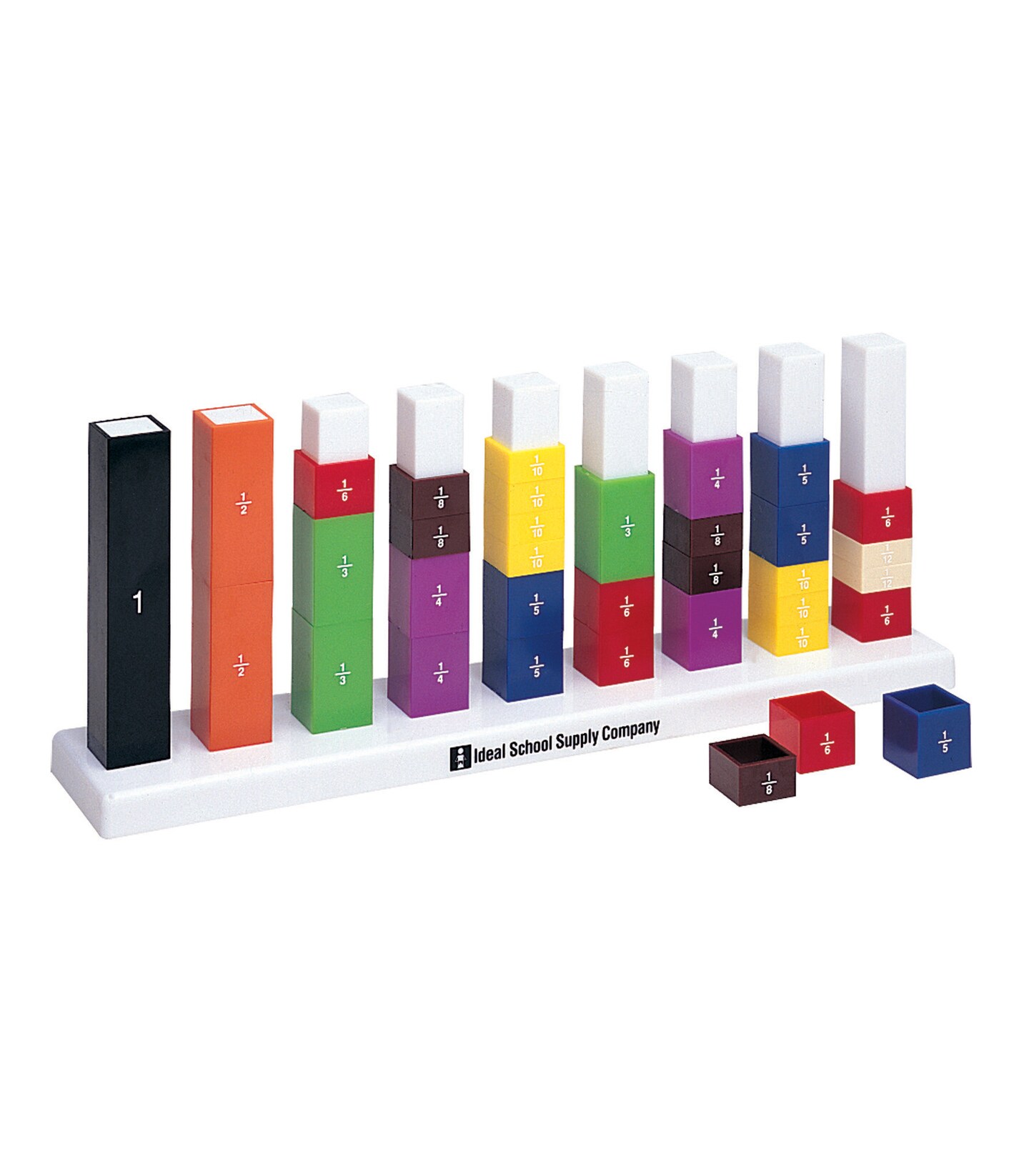 Carson Dellosa 51-Piece STAX Fraction Manipulatives Set, Math Cubes Manipulatives Covering 1/12 to Whole Numbers, Mathematics Homeschool and Classroom Must Haves