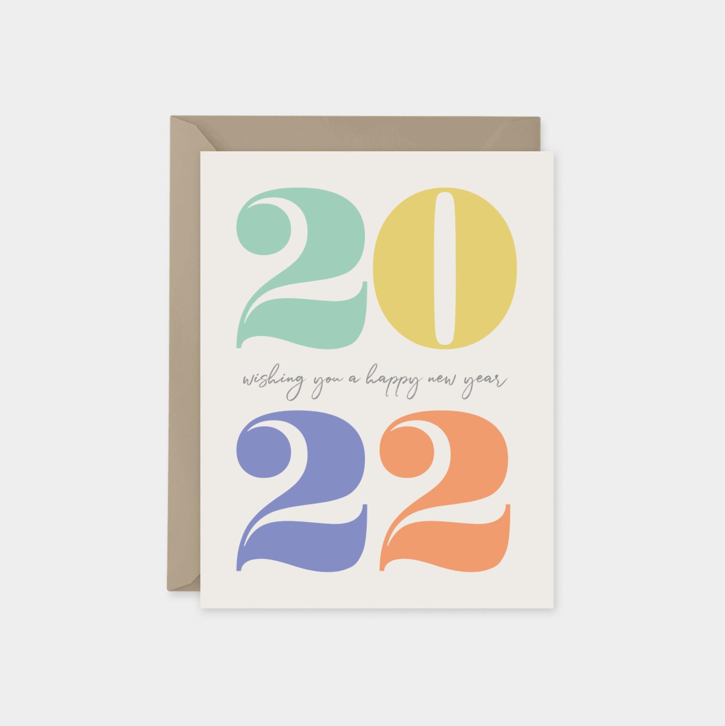 2022 New Years Card, Colorful Typography