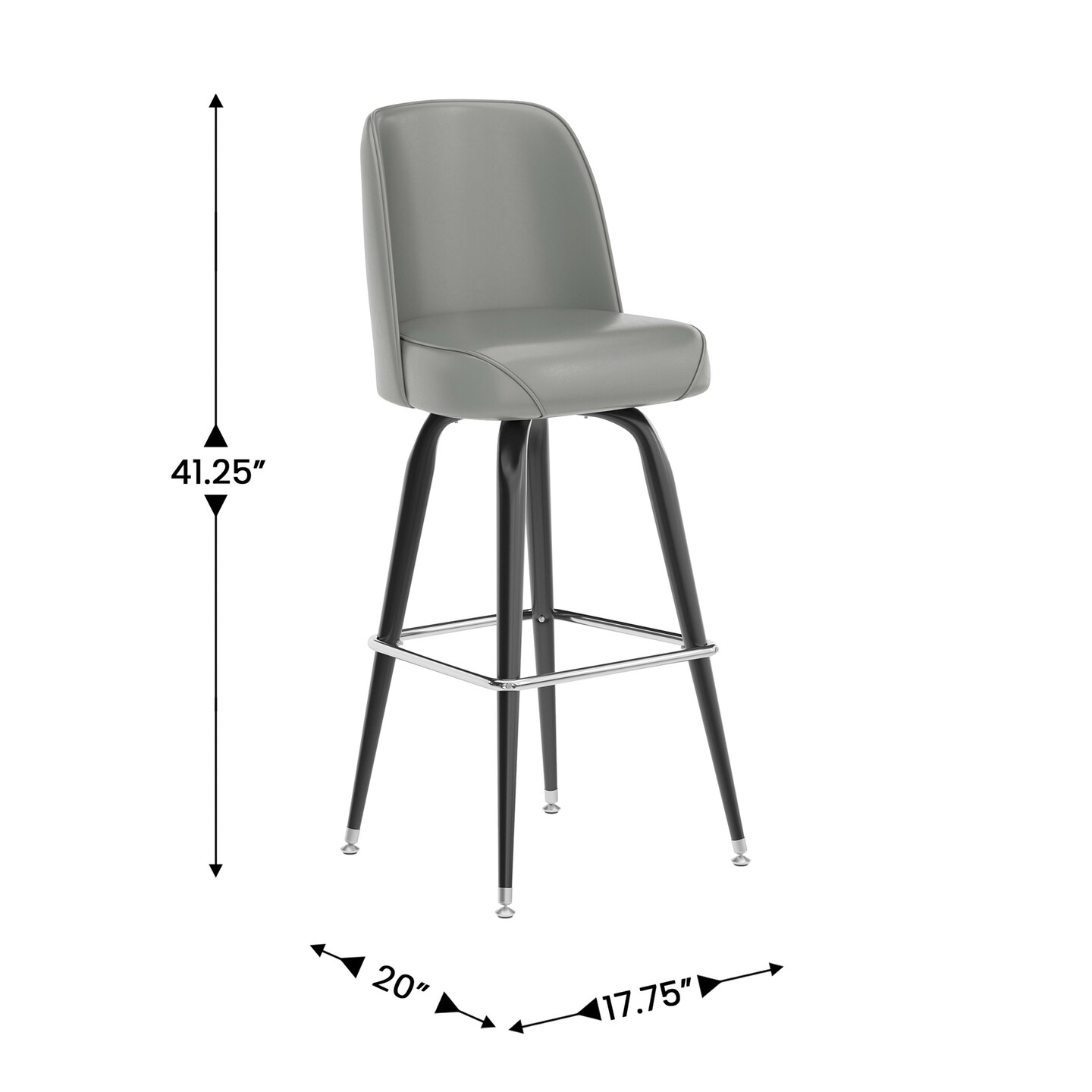 Emma and Oliver Metal Barstool with Swivel Bucket Seat