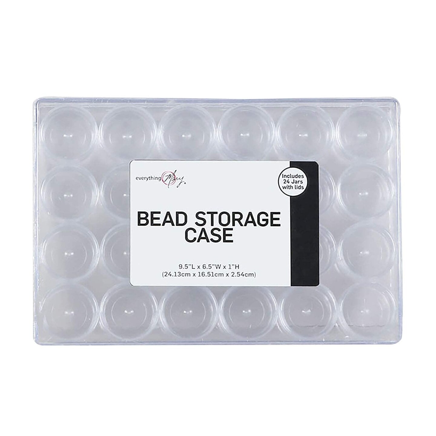 Large Plastic Bead Storage Organizer Box, 24 Jars - Container for Beads & Supplies - Organizers for Craft, Art, & Painting - Plastic Container Case For Organization
