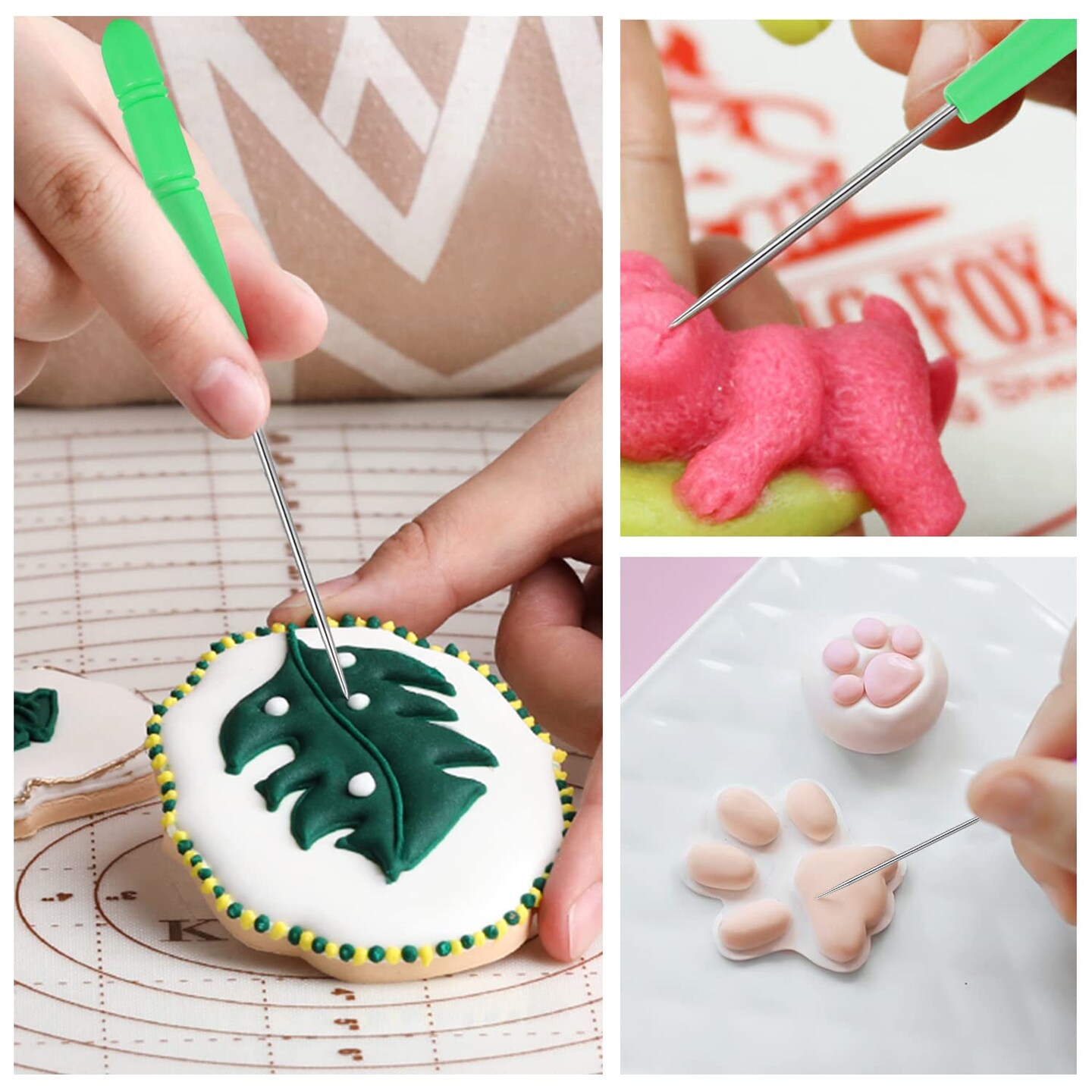 6 Pieces Cookie Scribe Tool Sugar Stir Needle Stored in Plastic Box Colorful Cookie Decorating Tools Cookie Decorating Supplies for Royal Icing Mother's Day Gifts for Baking Lovers