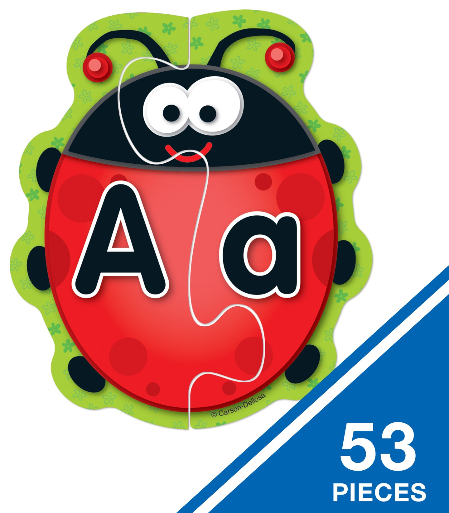 Carson Dellosa Lady Bug Letters Game, 26 2-Sided Ladybugs and Leaves Alphabet Puzzle, abc Kindergarten and Preschool Learning Activities for Toddlers Ages 4+