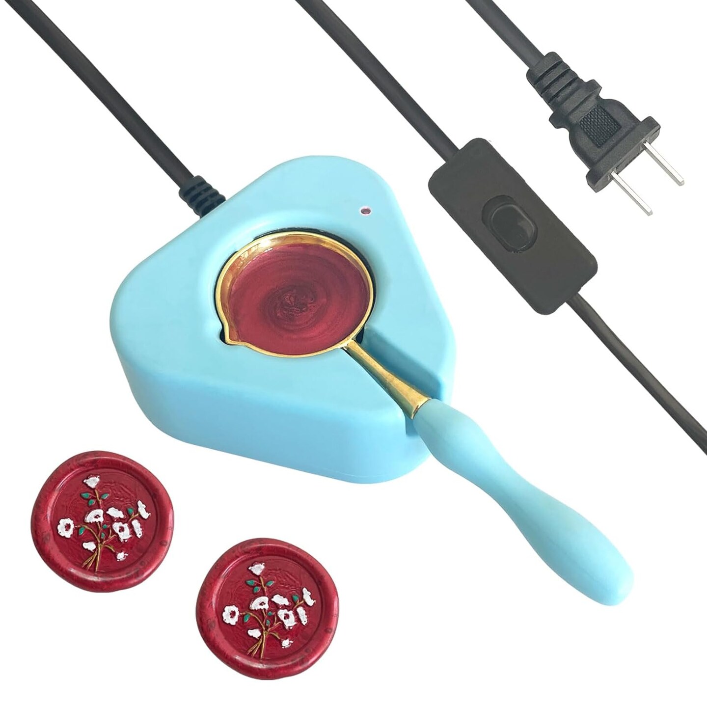 Electric Wax Seal Warmer,Fast Melting Wax Seal Warmer with Spoon for Wax Seal Beads, Wax Seal Melter for Wax Stamp Letter Sealing