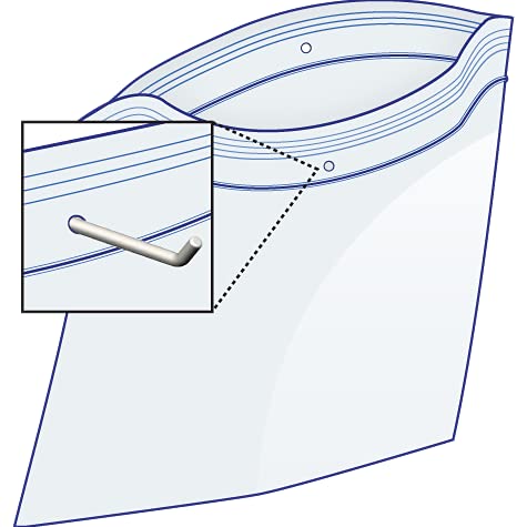 5" x 5" - Bulk Pack 100, 2 Mil Thick, Clear Plastic Reclosable Zip Bags, Hang Hole for Display, Durable Poly Baggies with Resealable Zip Top Lock for Storage, Packaging & Shipping