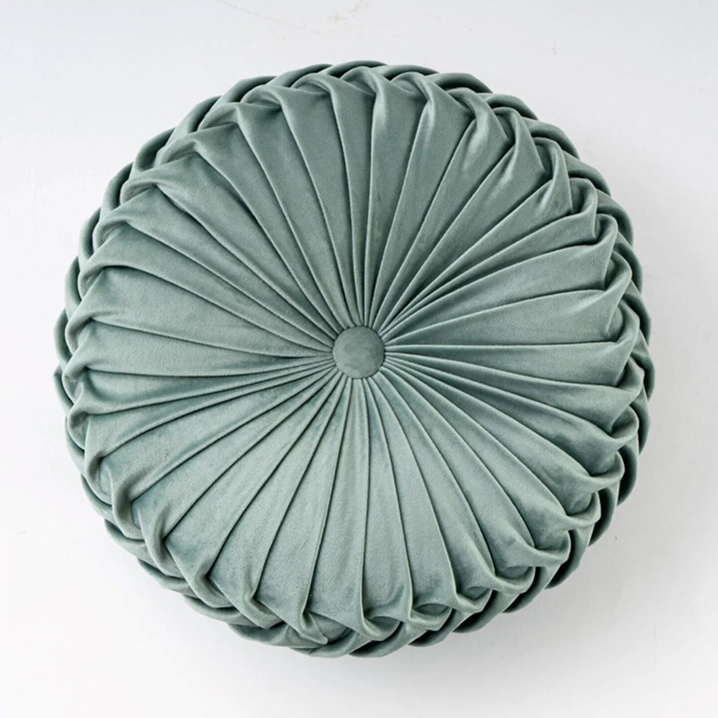 Kitcheniva Pleated Pumpkin Round Velvet Seat Cushion