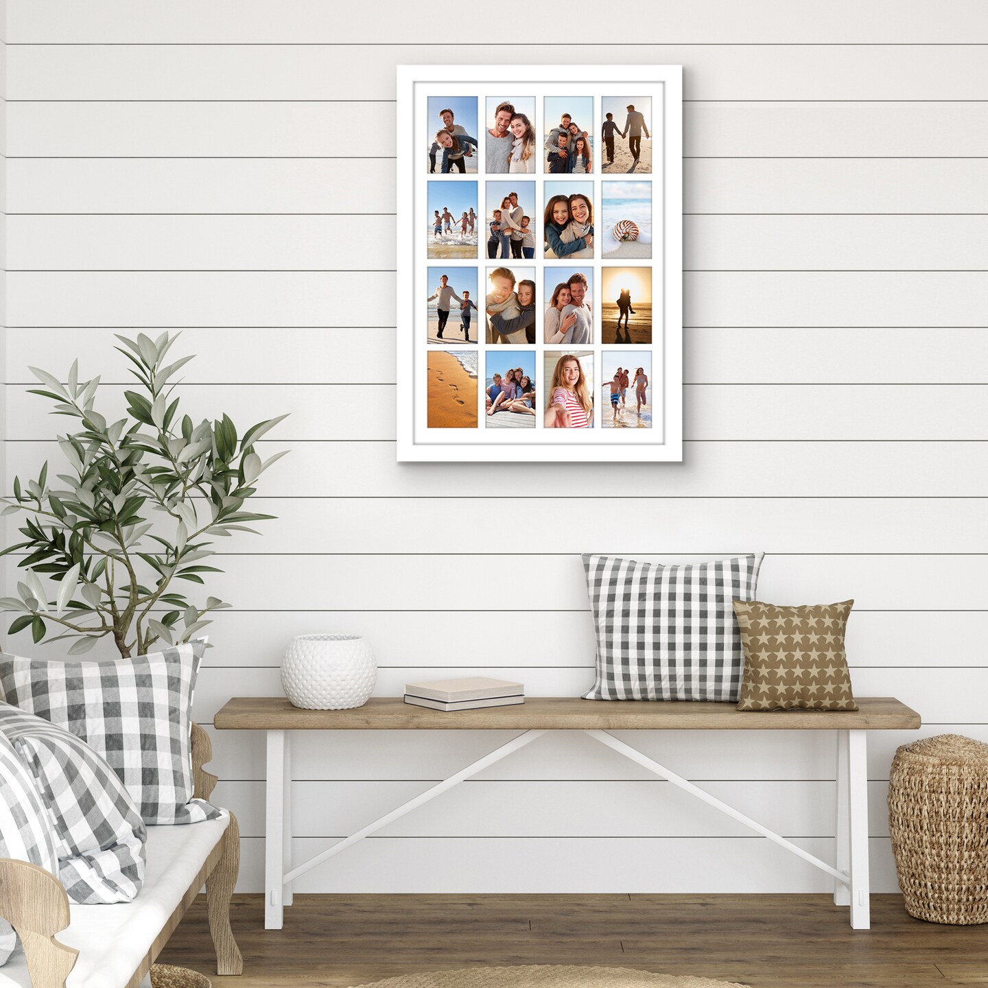 Americanflat 18x26 Collage Picture Frame - Use as Sixteen 4x6 Picture Frame Openings or One 18x26 Photo Frame Made of Engineered Wood with Polished Plexiglass