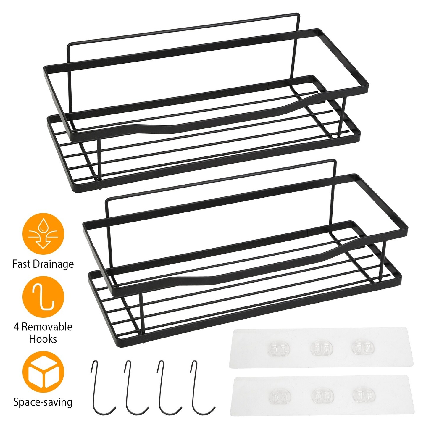 2 Tier Shower Caddy Shelf Holder Bathroom Kitchen Storage Rack