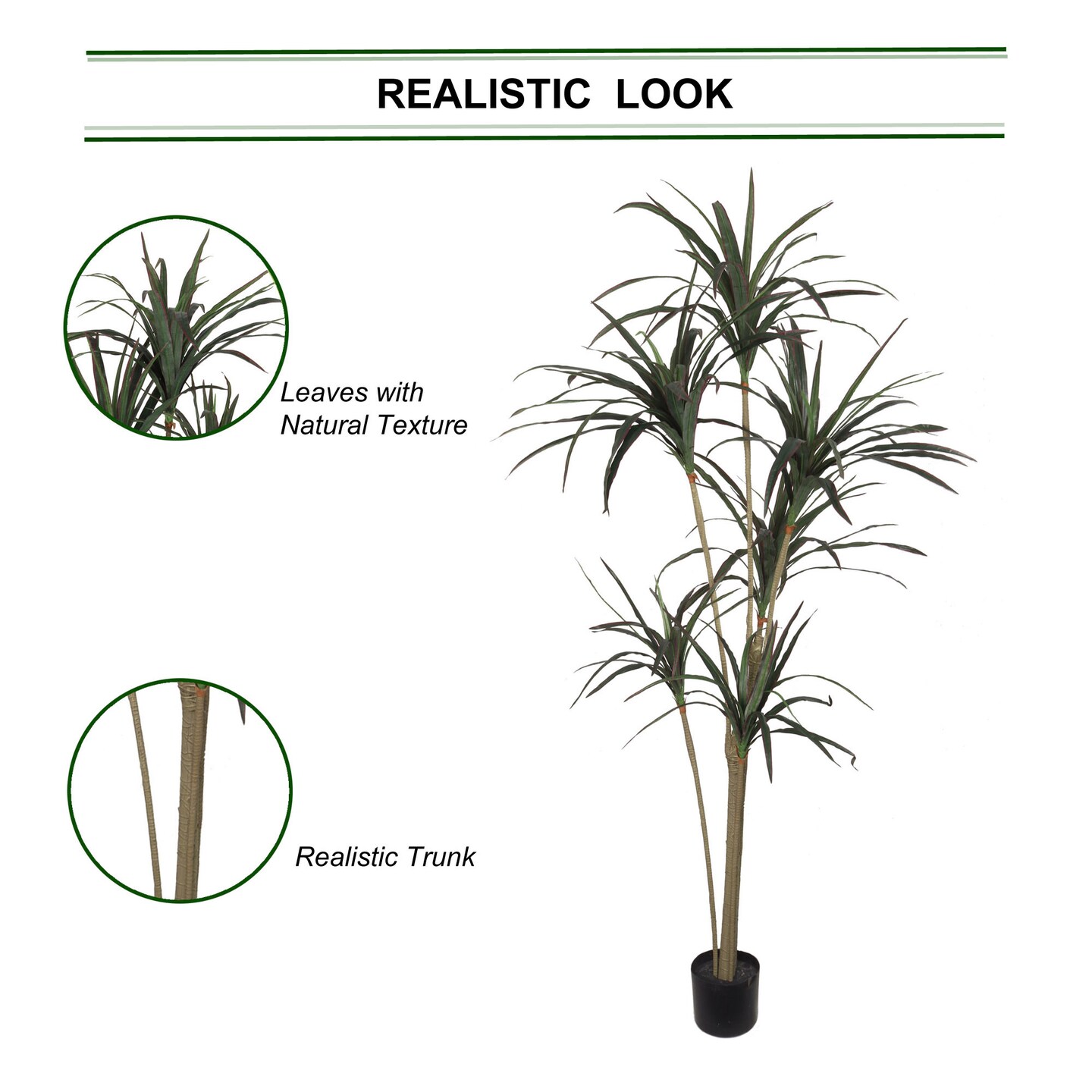 36-Inch Artificial Tree with 146 Lifelike Silk Leaves for Home and Office Decor | Low Maintenance Faux Plant | Versatile Design for Any Interior Style | Floral Home by Artificial Flowers