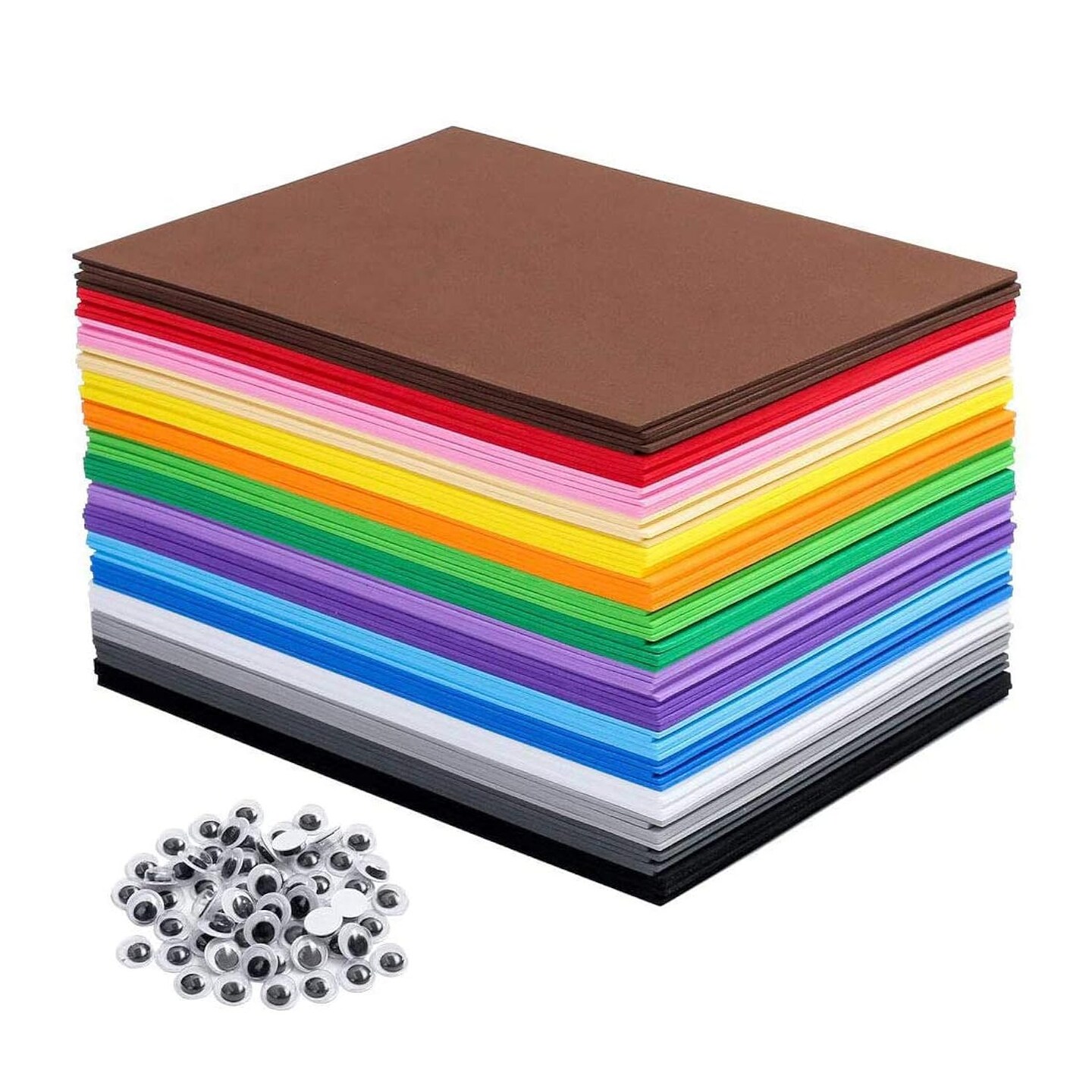 80 PCS EVA Foam Handicraft Sheets, Craft Foam Sheets Assorted Colorful for Craft Projects,Kids DIY Projects Classroom Parties and More(16 Colors - 8.25 x 5.8 inches)