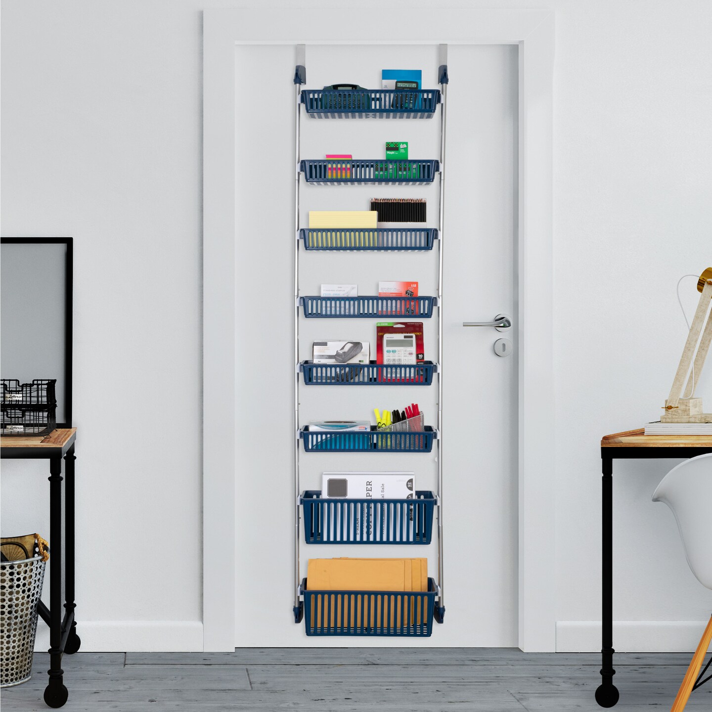 Smart Design 8-Tier Over-The-Door Hanging Pantry Organizer - Navy