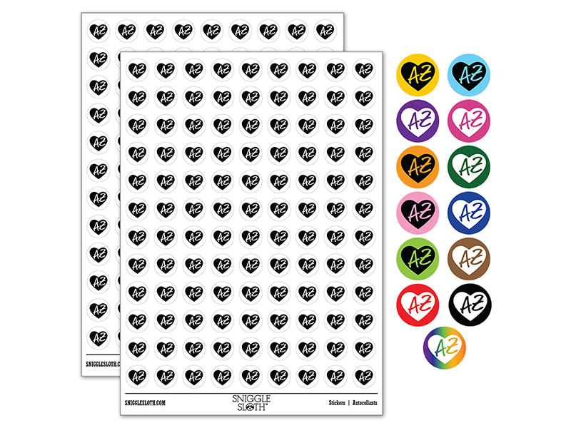 AZ Arizona State in Heart 200+ 0.50&#x22; Round Stickers