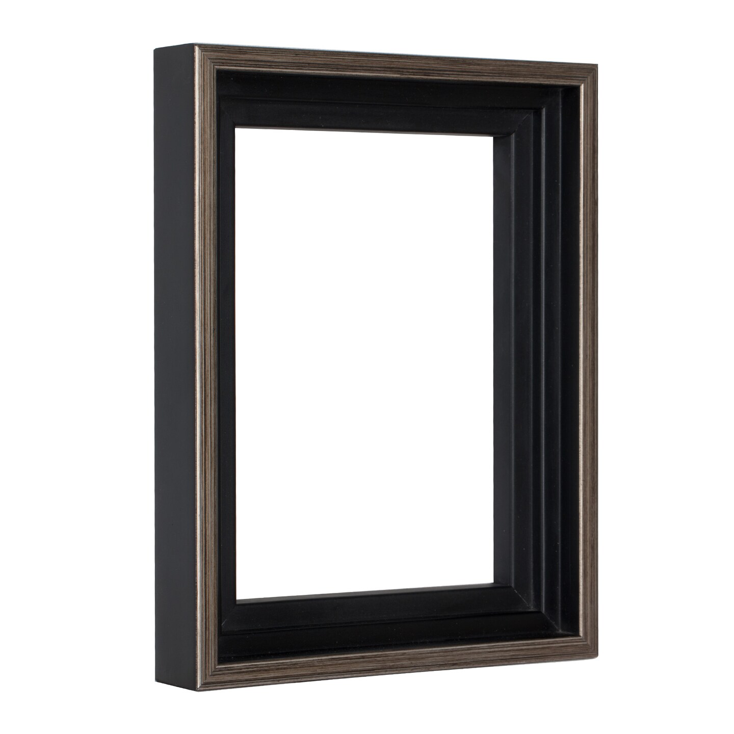 Creative Mark Illusions Floater Frame For 3 4 Deep Canvases Black w Antique Silver Edge For Galleries Home Decor Wood Float Frame for Canvas