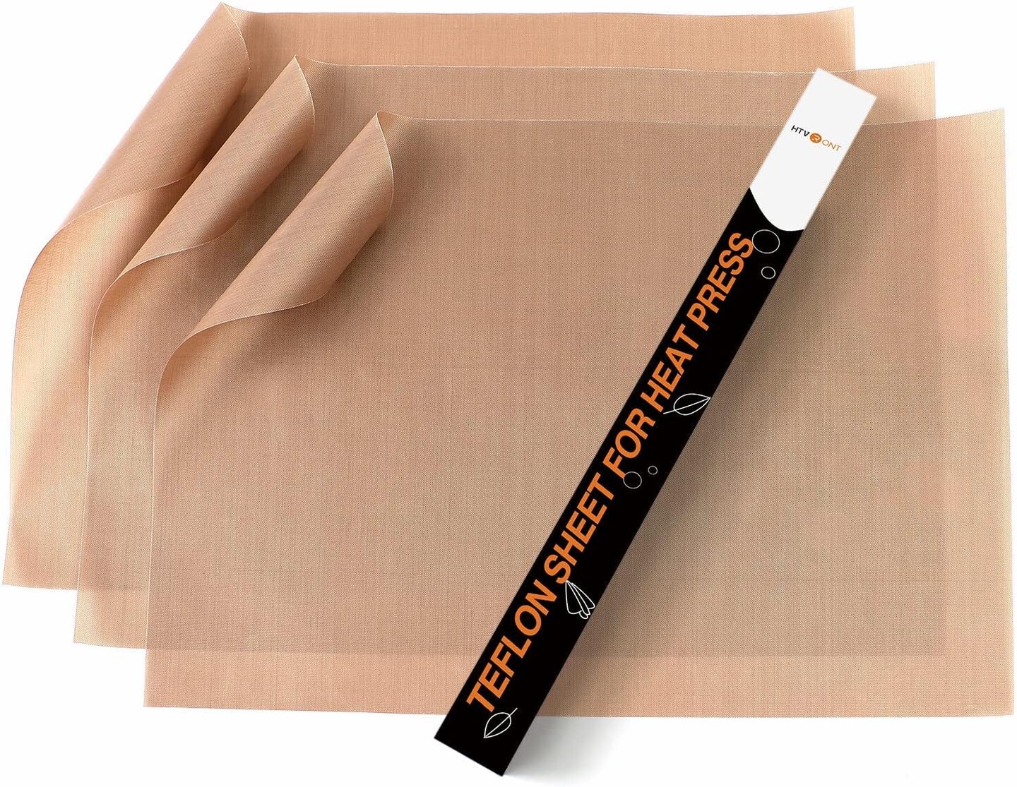 Teflon Sheets for Heat Press - 3 Pack Non Stick PTFE Teflon Sheet Reusable 12 x 16" Teflon Paper Heat Resistant Teflon Mat(Brown)