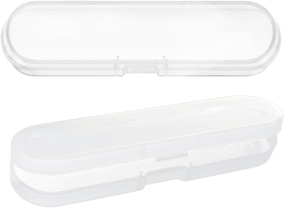 Clear Polypropylene Storage Containers Box with Hinged Lid for Pencils, Pens,Accessories,Crafts,Learning Supplies,Makeup Brush,Screws,Drills,6.89" x 1.49" x 0.74",Pack of 2