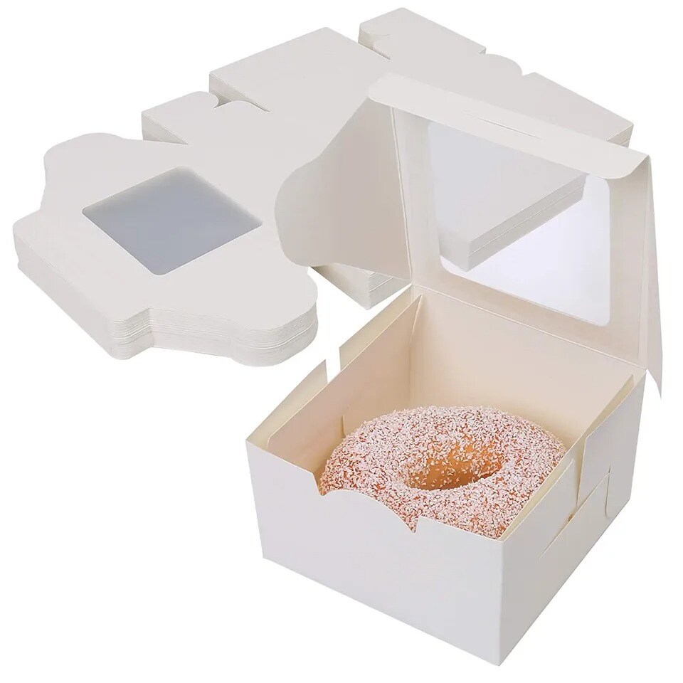 60PCS 4in White Pastry Boxes