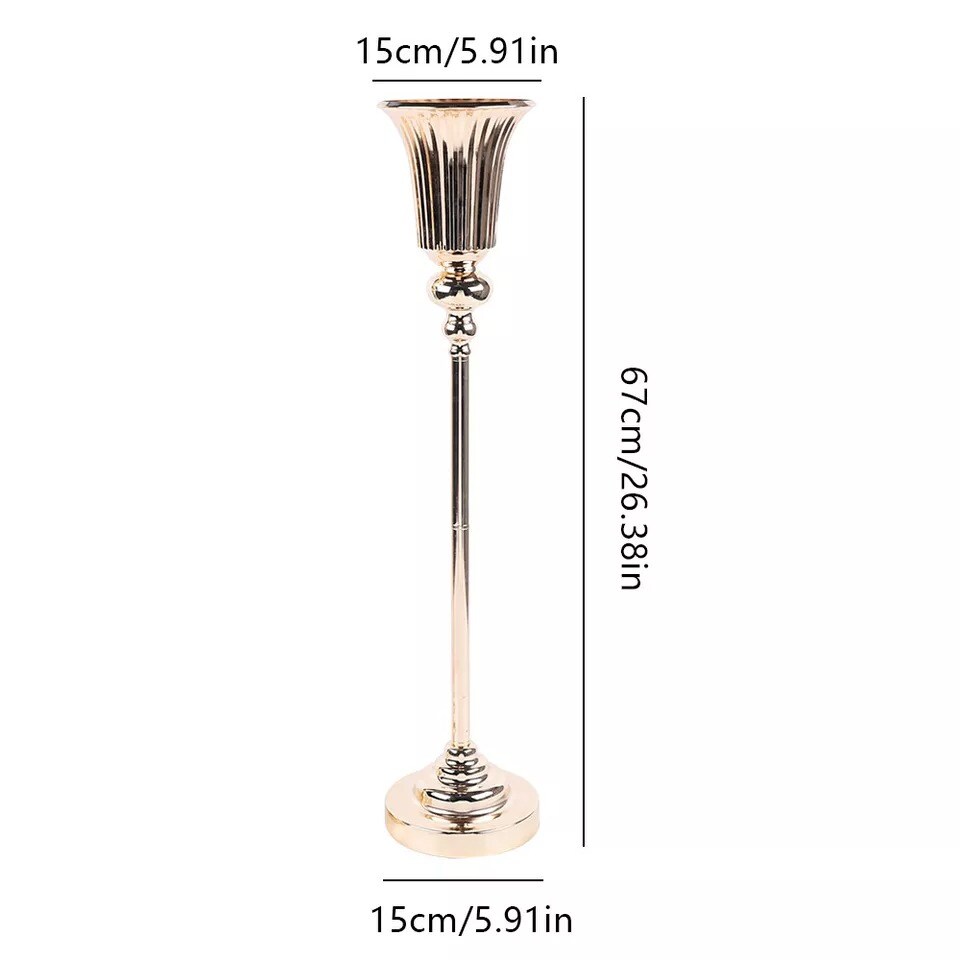 2-Pieces Metal Trumpet Vases for Wedding Centerpieces