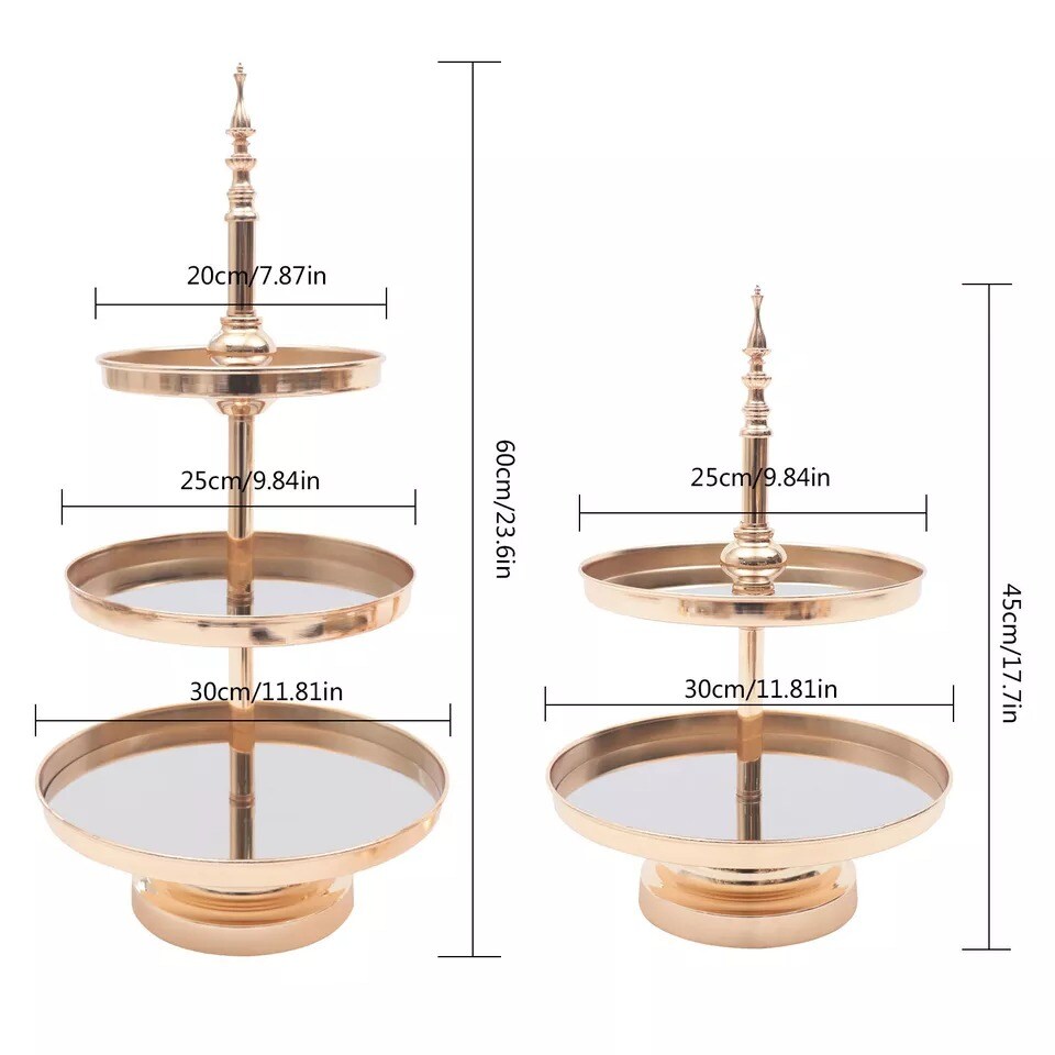 10-Pieces Detachable Crystal Metal Cake Stand Set for Weddings