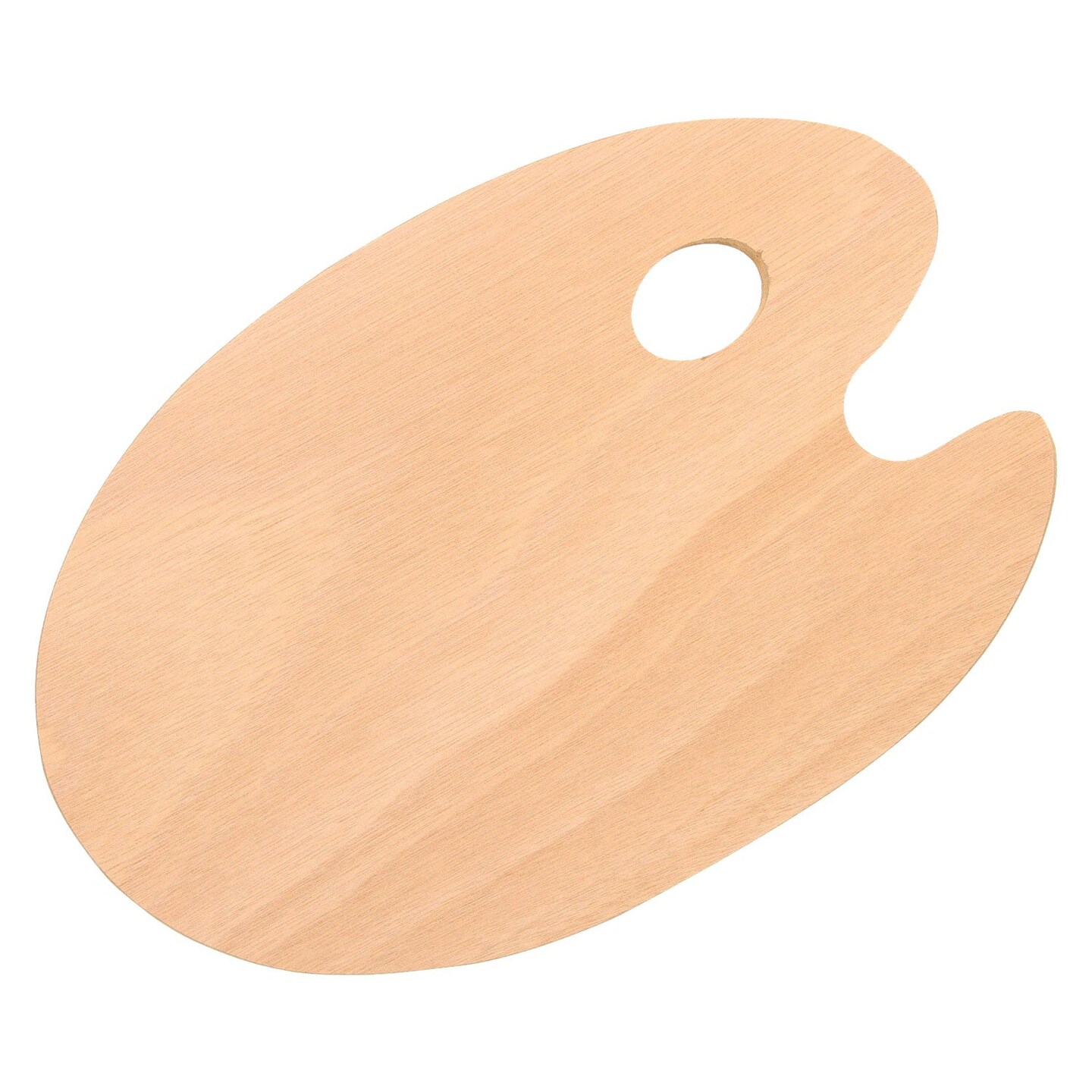 U.S. Art Supply 8&#x22; x 12&#x22; Large Wooden Oval-Shaped Artist Painting Palette with Thumb Hole, Wood Paint Mixing Tray, Acrylic, Oil, Watercolor - Students