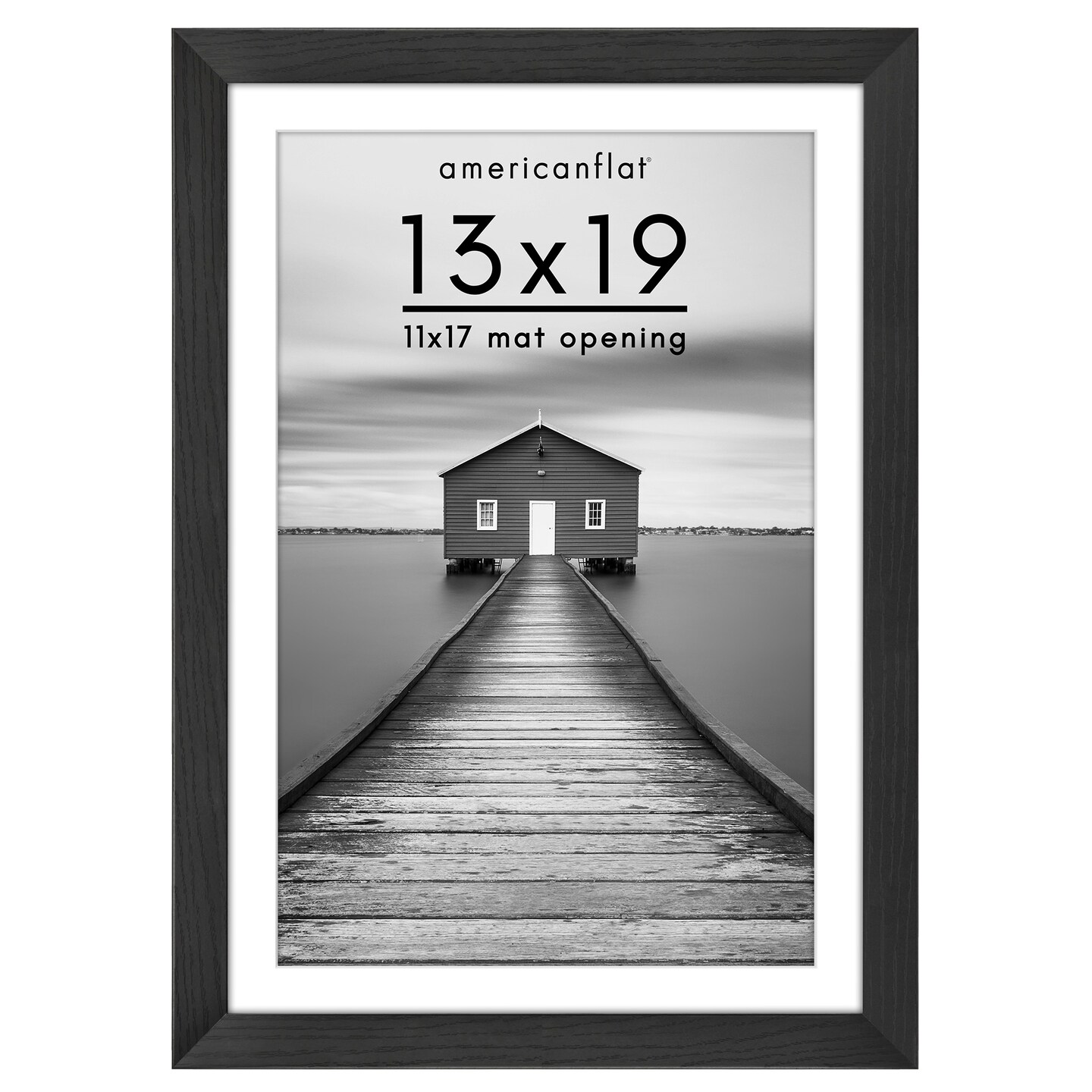 Americanflat Picture Frame with Wide Molding with Mat - Modern Wide Picture Frame - Plexiglass Cover - Hanging Hardware - Includes Easel