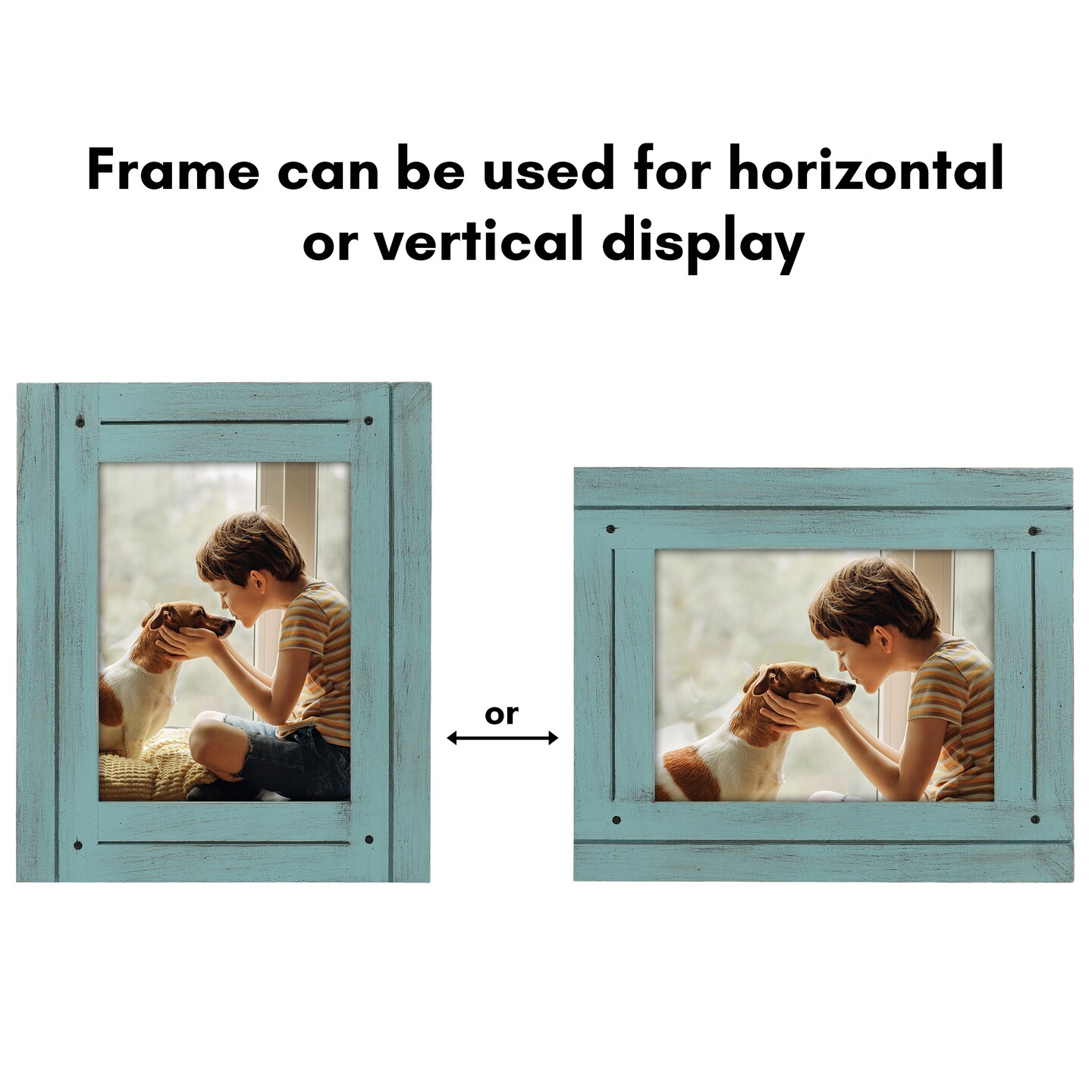 Americanflat Rustic Picture Frame - Modern Photo Frame for Unique Farmhouse Look - Polished Glass Cover - Hanging Hardware with Horizontal and Vertical Display - Includes Easel