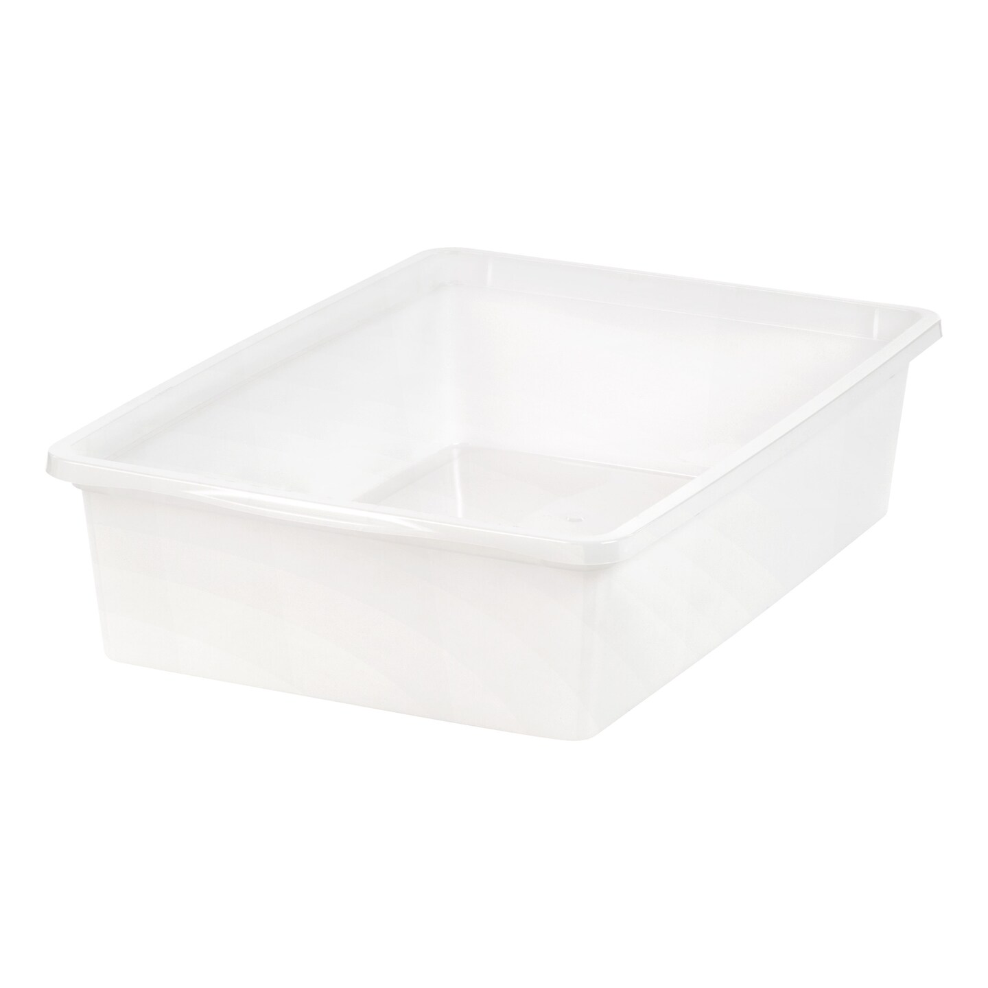 IRIS USA Large Open Top Cat Litter Tray, Sturdy Comfortable Easy to Clean Easy Access Open Air Senior Cat Kitty Rabbit Bunny Litter Pan Indoor, Pearl
