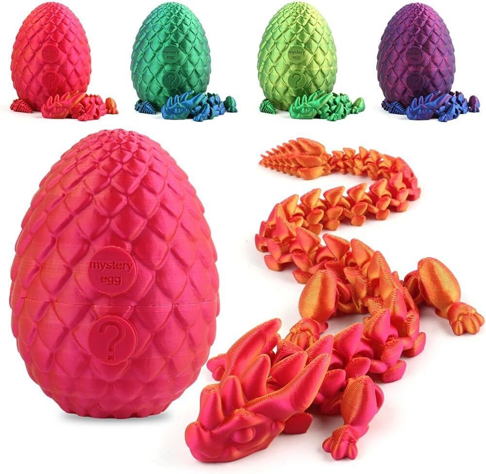 Kitcheniva 3D Printed Dragon in Egg Crystal Full Articulated Fidget Toys