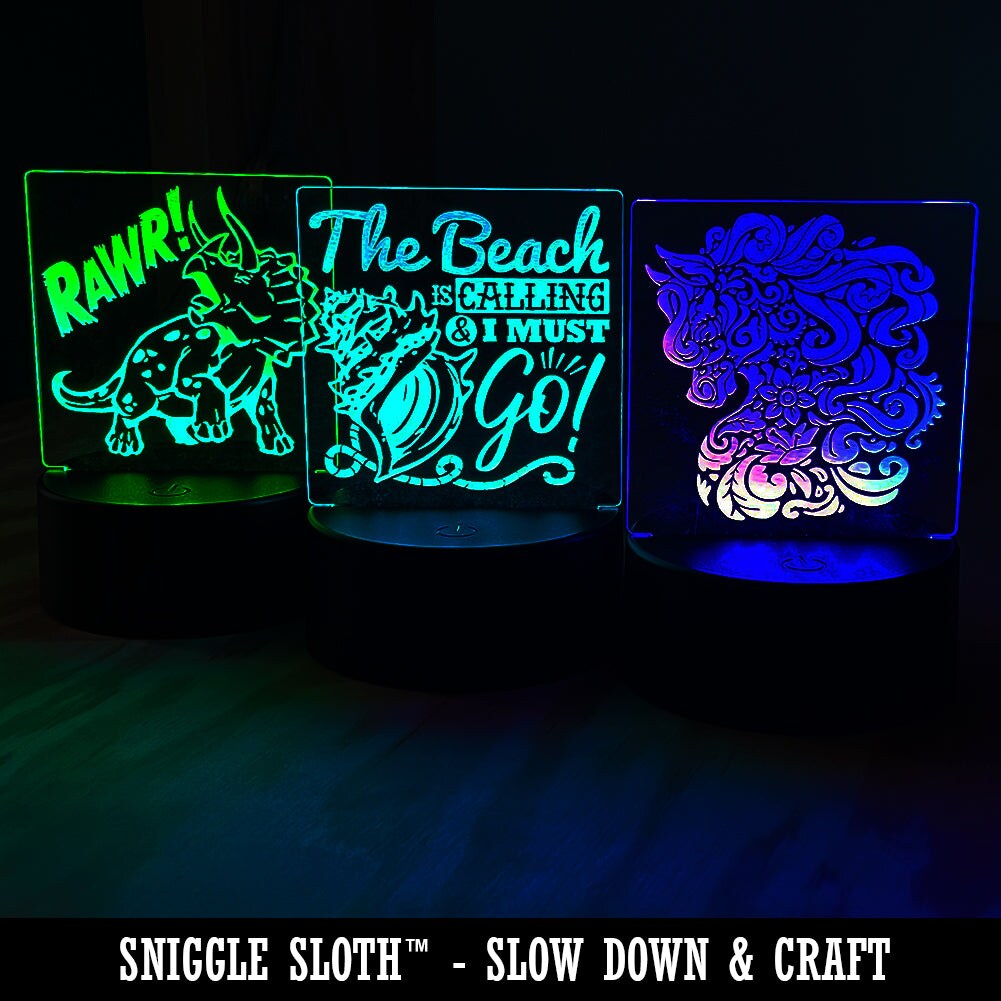 Just Married with Flower 3D Illusion LED Night Light Sign Nightstand Desk Lamp
