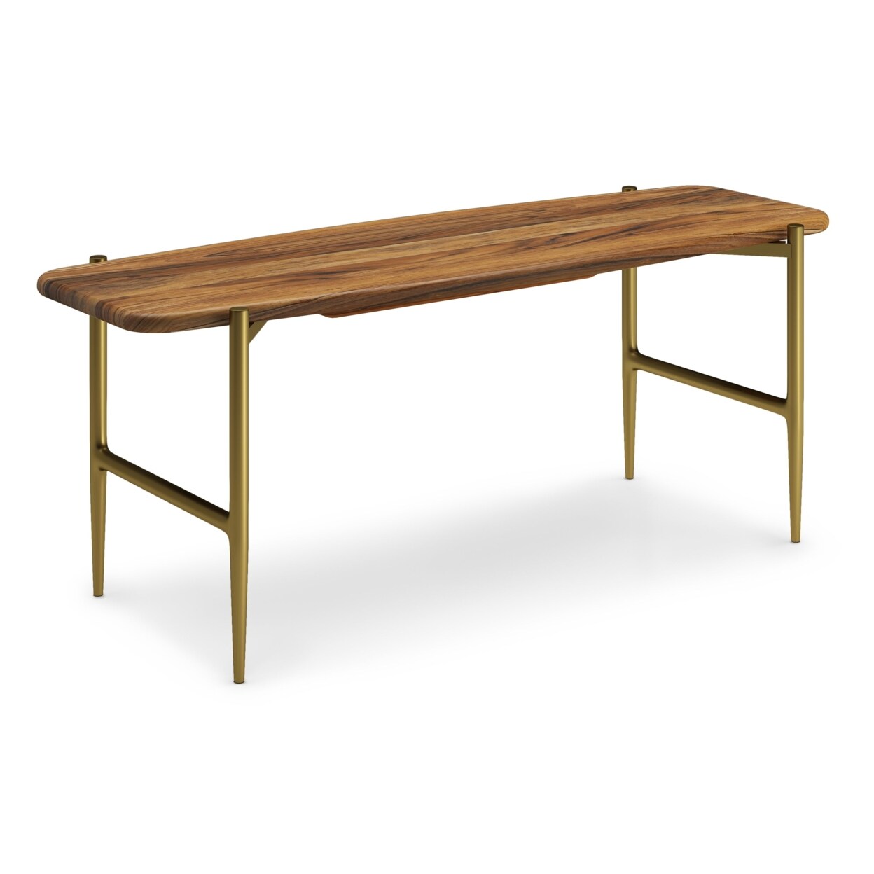 Simpli Home Wagner 46&#x22; Mid Century Modern Bench In Natural Acacia Wood And Metal