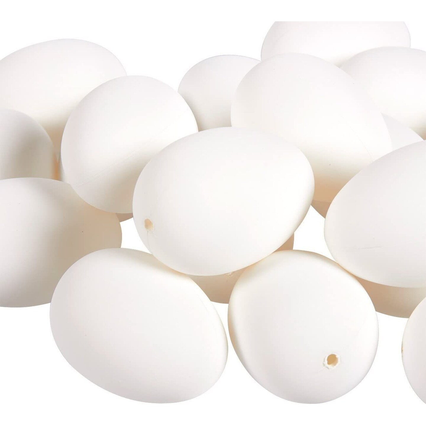 Juvale Blank White Plastic Eggs for DIY Painting and Decorating (48 Pack)