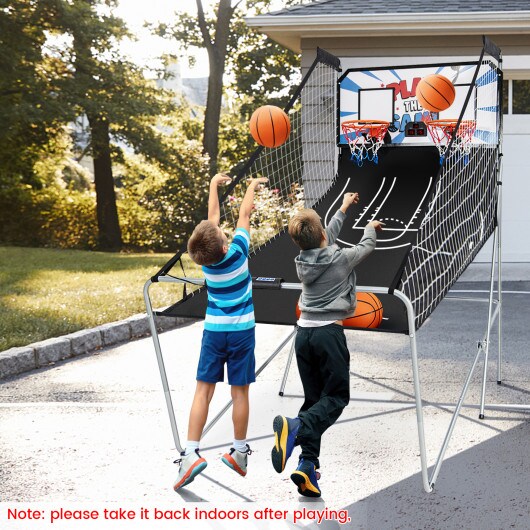 Black Foldable Indoor Basketball Arcade Game with LED Electronic Scoring