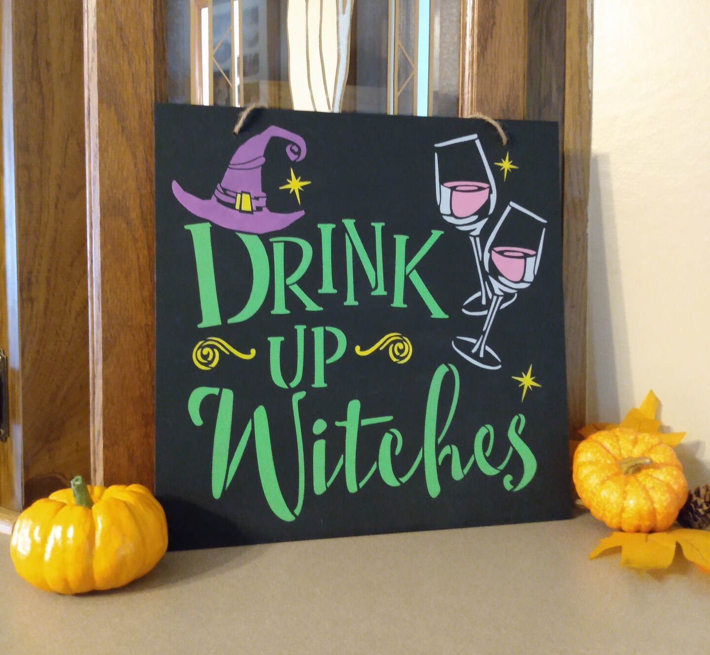 Witch Door Hanger, Drink Witch Door Hanger, Halloween Door Hanger, Halloween Decoration, The Witch Drink Halloween, Halloween Drink Decor 2024