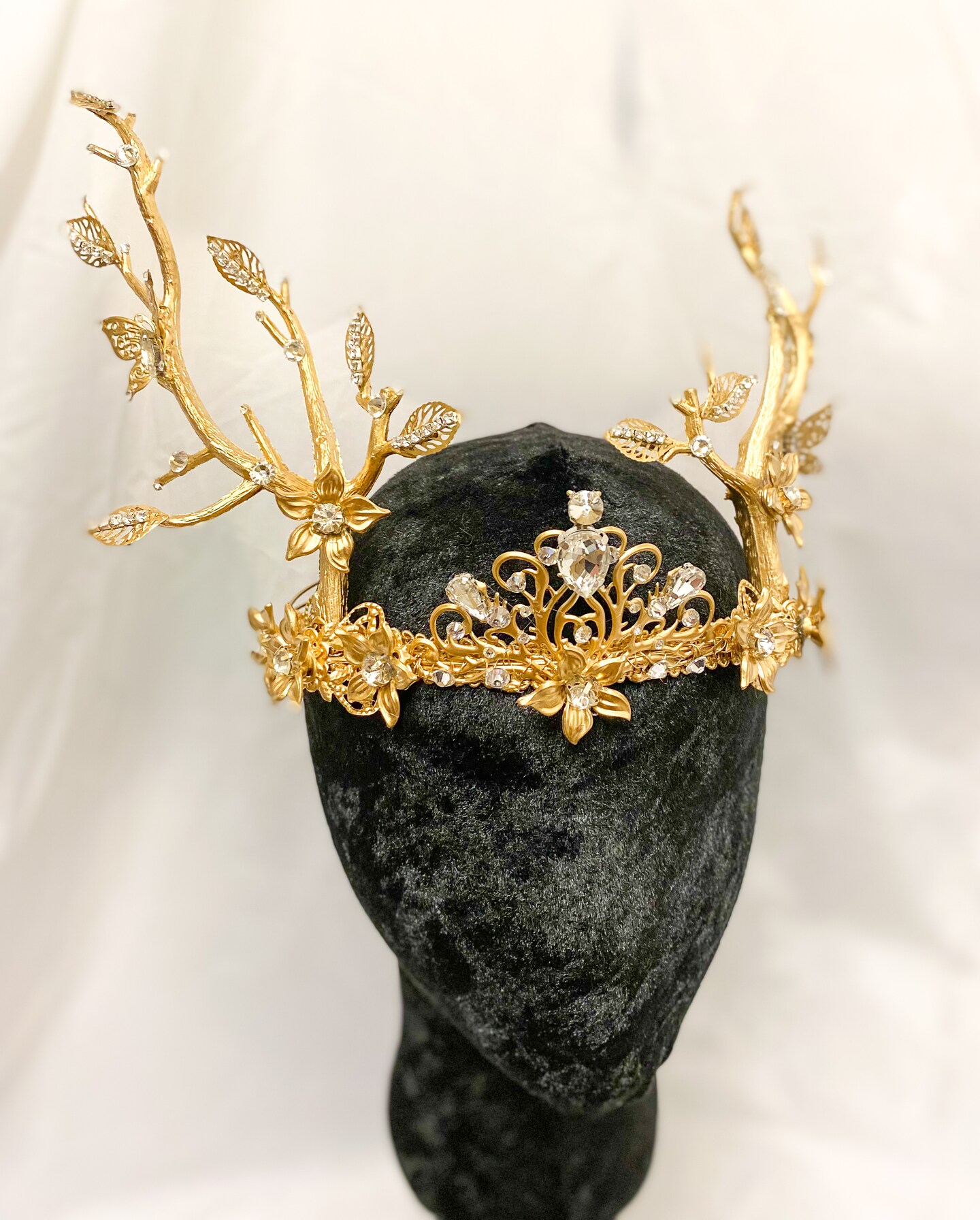 roi.noa.tai‎.‎˖٭ 様Antler Crown / Popcorn Forest Goddess - Antler Crown - Handmade Crown - Rhinestone