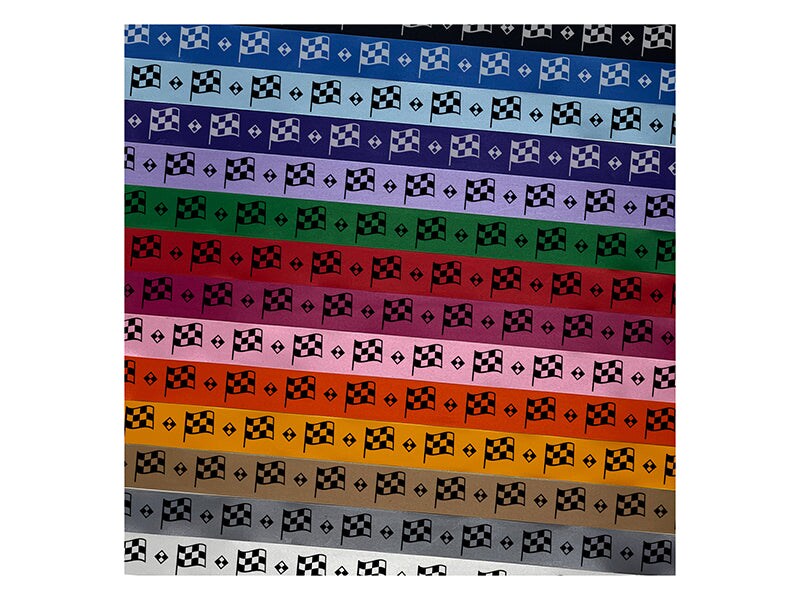 Waving Checkered Flag Satin Ribbon for Bows Gift Wrapping DIY Craft Projects - 1&#x22; - 3 Yards