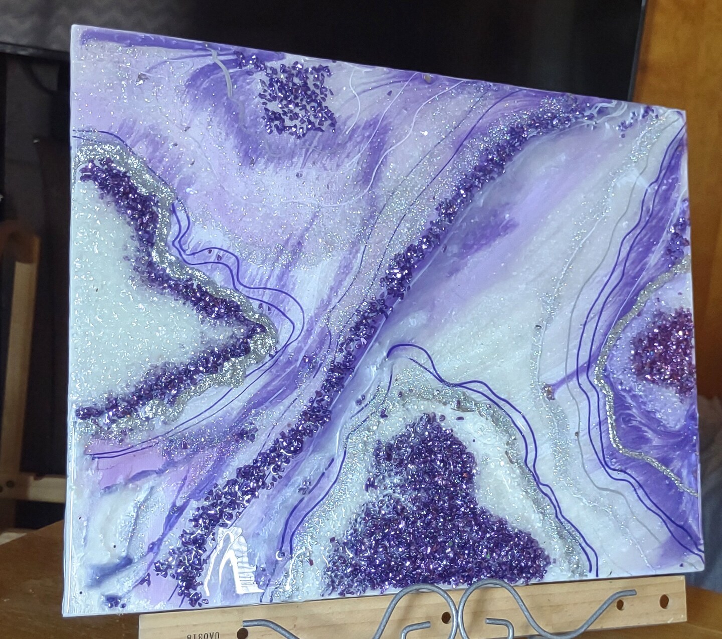 PURPLE ROUND GEODE WALL ART/ TRAY – DM ART BAR