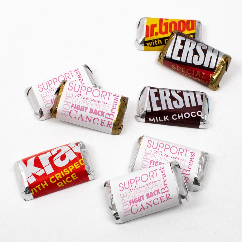 Breast Cancer Awareness Candy Hershey&#x27;s Miniatures Chocolate - Pink