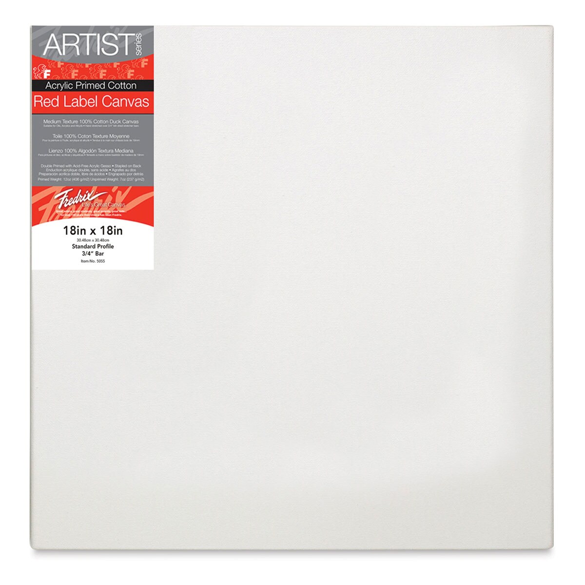 Fredrix Red Label Cotton Canvas - 18&#x22; x 18&#x22;, 3/4&#x22; Profile