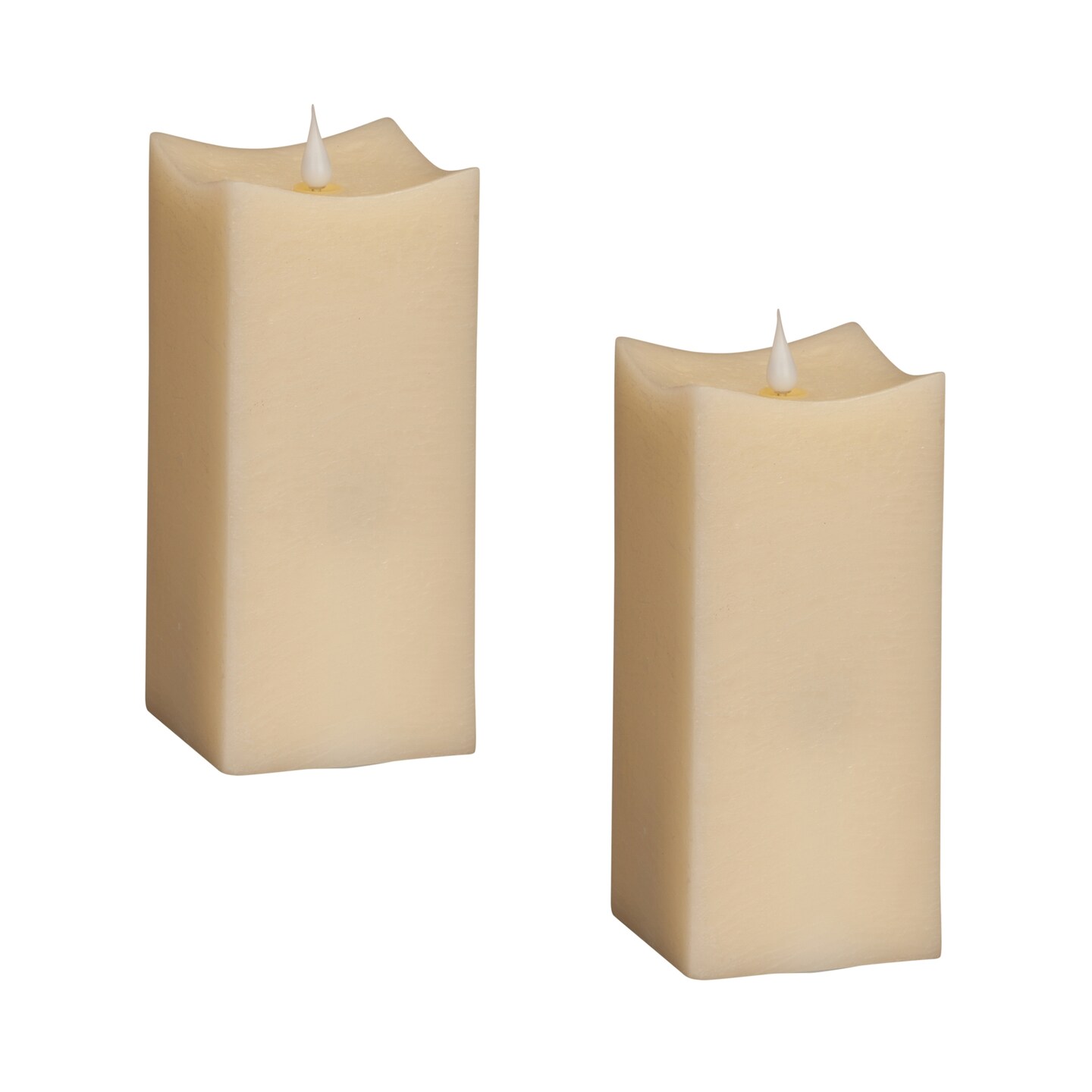 Simplux Squared Candle w/Moving Flame (Set of 2) w/Remote