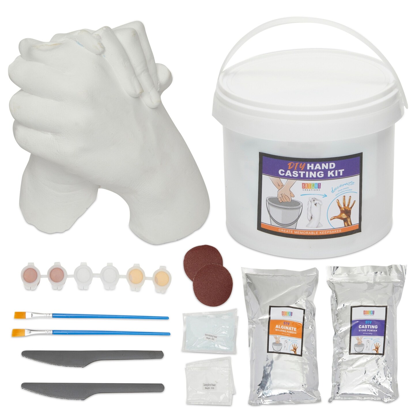 Tenee hand casting kit couples & hand molding kit for adults, keepsake hand  mold kit couples for holiday activities, wedding, frien