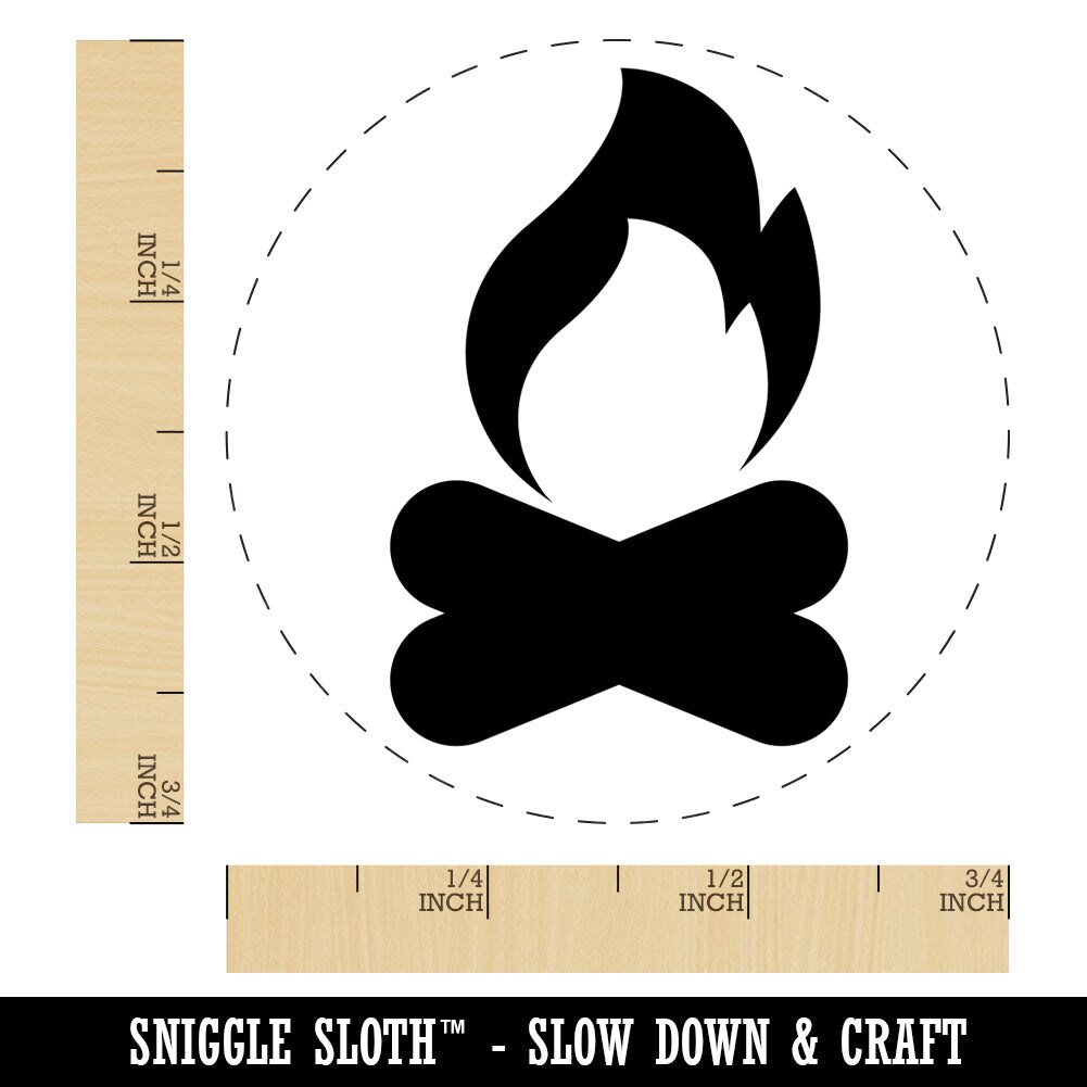 Campfire Fire Symbol Self-Inking Rubber Stamp for Stamping Crafting Planners