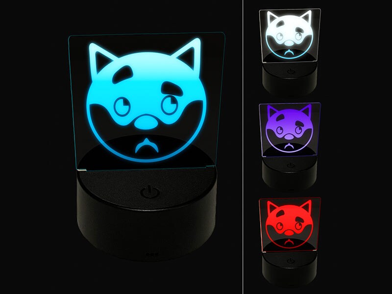 Husky Dog Face Curious 3D Illusion LED Night Light Sign Nightstand Desk Lamp
