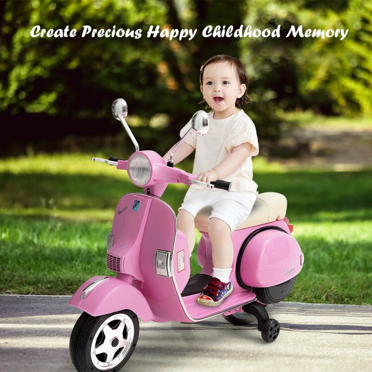 6V Kids Ride on Vespa Scooter Motorcycle with Headlight
