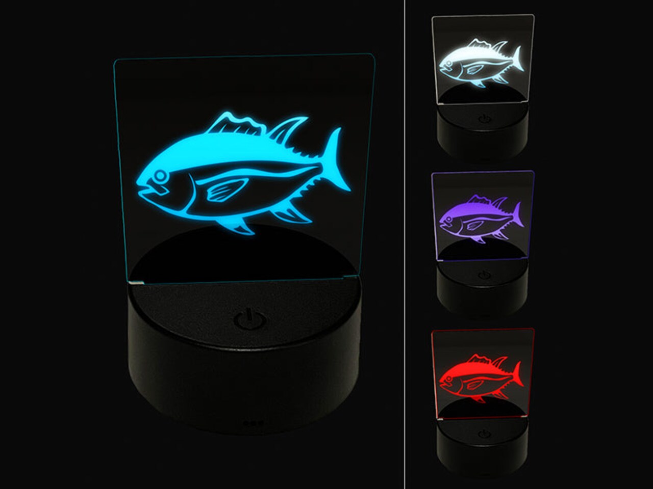 Bluefin Tuna Fish Fishing 3D Illusion LED Night Light Sign Nightstand ...