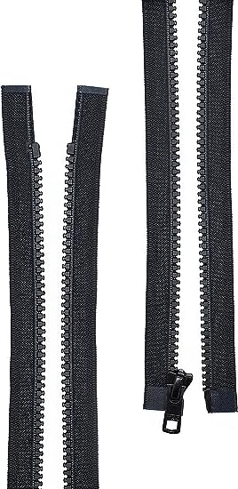 ZipperStop Wholesale Authorized Distributor YKK 32" Vislon Zipper ~ YKK #5 Molded Plastic ~ Separating - 580 Black (1 Zipper/ Pack)