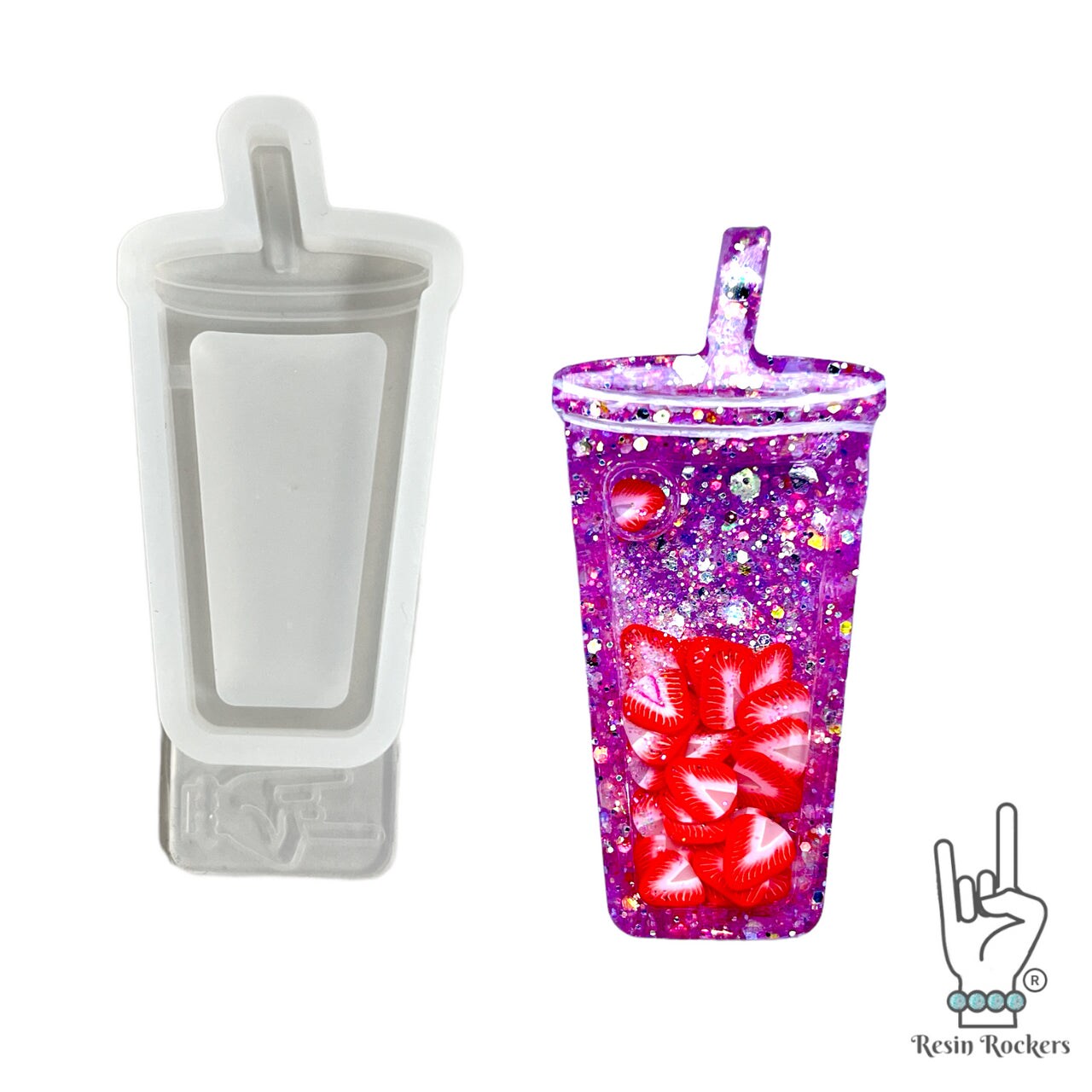 UV Safe Tumbler Badge Reel or Phone Grip Shaker Silicone Mold for Epoxy and UV Resin Art