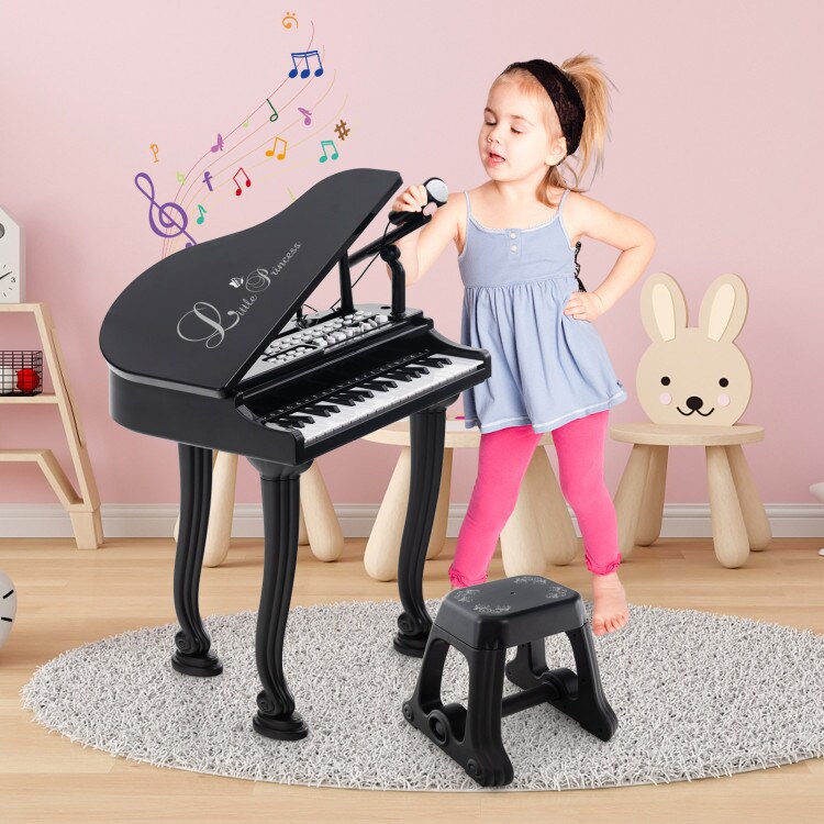 37 Keys Kids Piano Keyboard with Stool and Piano Lid