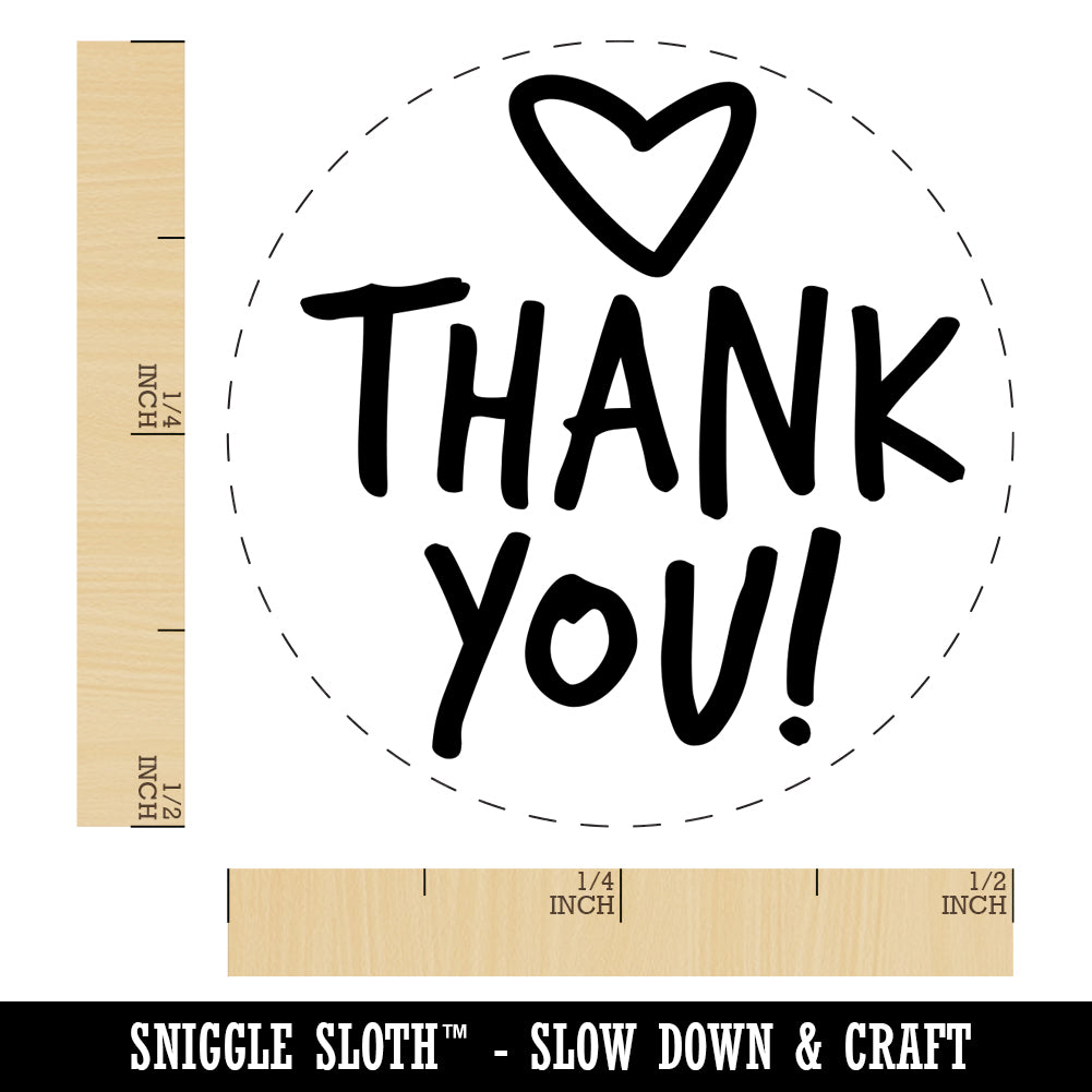 Sticker thank you rubber stamp