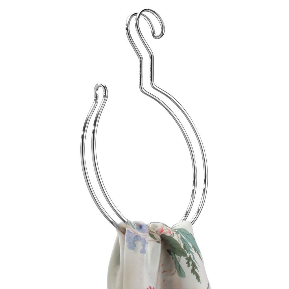mDesign Hanging Accessory and Scarf Holder, Closet Organizer, 4 Pack - Chrome