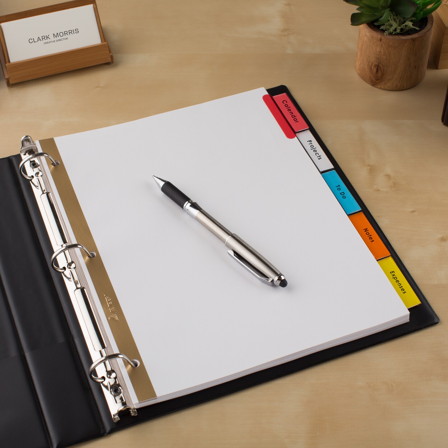 Avery 5 Tab White Binder Dividers, Insertable Multicolor Big Tabs, 1 Set Pack, 8 Packs, 8 Sets Total (11121)