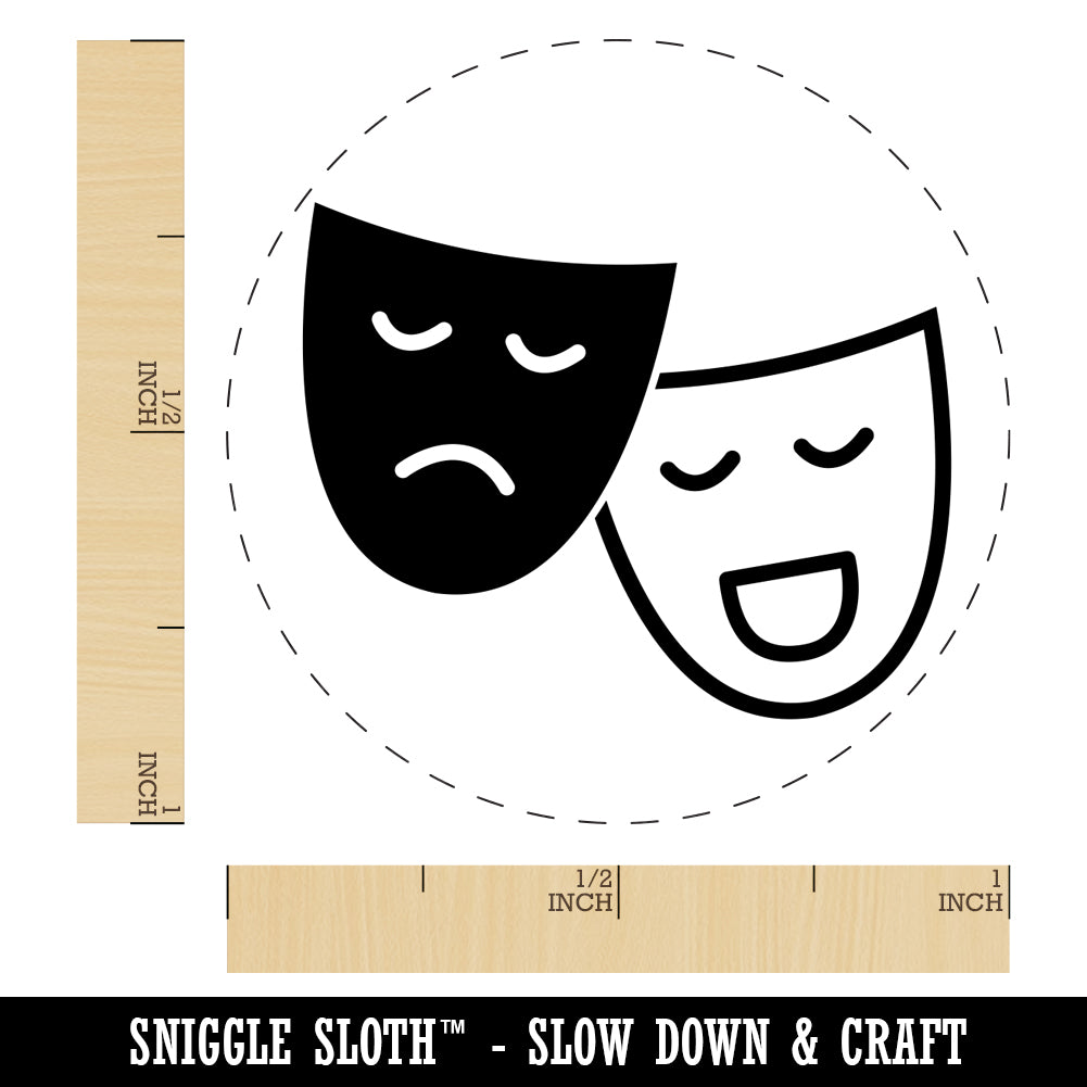 Acting Comedy Drama Masks Theater Carnival Self-Inking Rubber Stamp for Stamping Crafting Planners