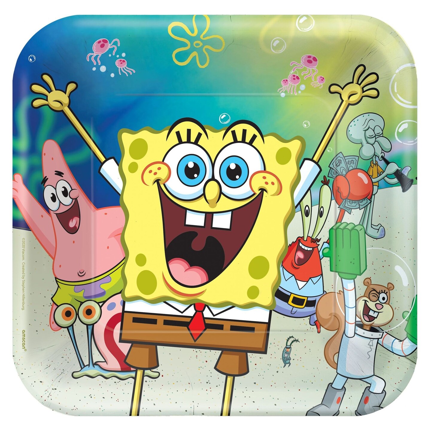 Spongebob 9&#x22; Square Plates - 8ct